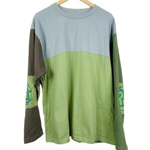 5 for $25| Round Two Long Sleeve Skater Streetwear Colorblock Tee Men's Size XL
